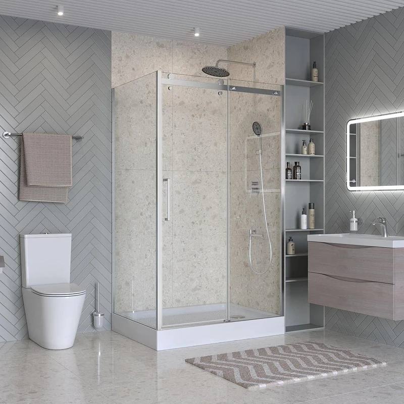 Душевой уголок BelBagno Marino 2 120x100 MARINO-2-AH-1-120/100-C-Cr профиль Хром стекло прозрачное