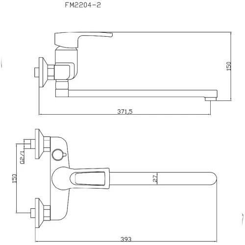 Смеситель для ванны Fmark FM2204-2 универсальный цвет Хром