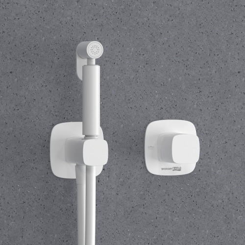 Гигиенический душ со смесителем WasserKRAFT Saale A9551.328.243.232 Белый матовый латунь встраиваемый