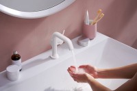 Смеситель для раковины Hansgrohe Tecturis S 73320700 Белый матовый латунь