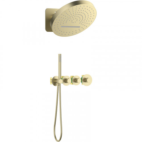 Душевая система Timo Saona SX-2329/17SM с термостатом Золото матовое латунь встраиваемый
