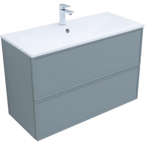 Тумба под раковину Aquanet Арт 100 313277 подвесная Мисти грин МДФ / ЛДСП