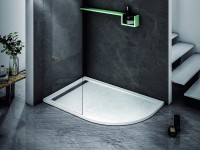Душевой поддон из искусственного камня Cezares Tray AS 100x80 L TRAY-AS-RH-100/80-30-W-L Белый