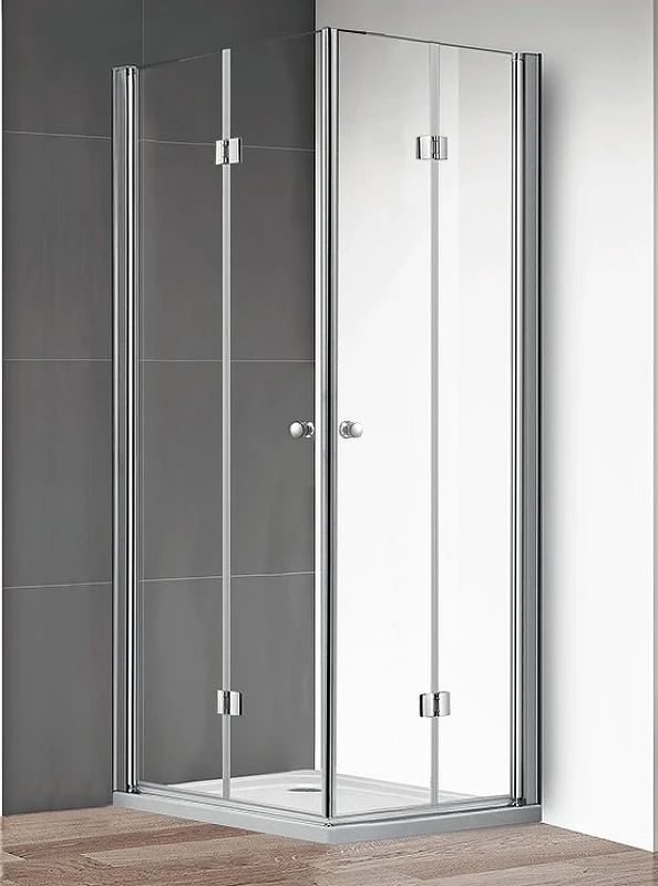 Душевой уголок Cezares Eco 80x90 ECO-O-ASH-2-80/90-C-Cr профиль Хром стекло прозрачное