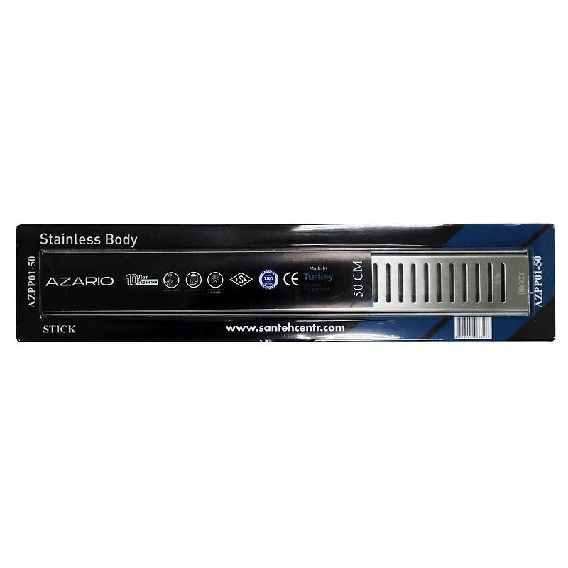 Душевой лоток Azario Stick AZPP01-50 Stick с решеткой цвет Нержавеющая сталь