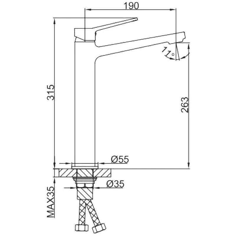 Смеситель для раковины Frap H62-9 F1062-29 Оружейная сталь латунь