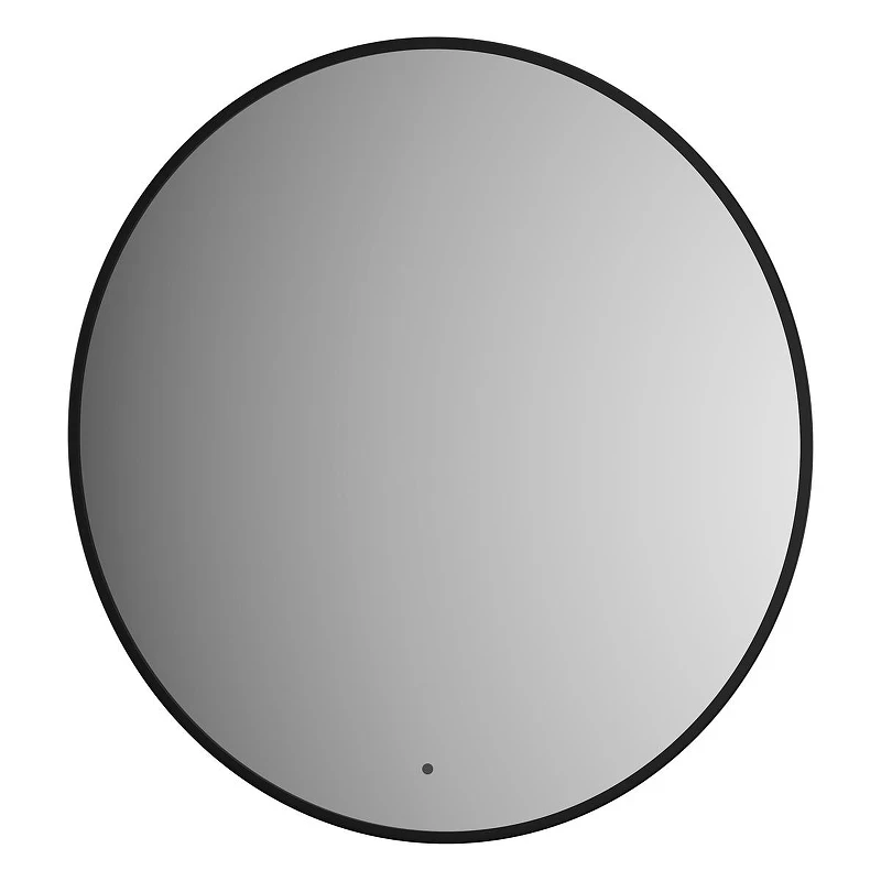 Зеркало Defesto Aura 70х70 DF 2984R с подсветкой 18W-4500K/ИК - выключатель/Нейтральный белый свет/Черная рама