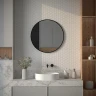 Зеркало Defesto Aura 70х70 DF 2984R с подсветкой 18W-4500K/ИК - выключатель/Нейтральный белый свет/Черная рама