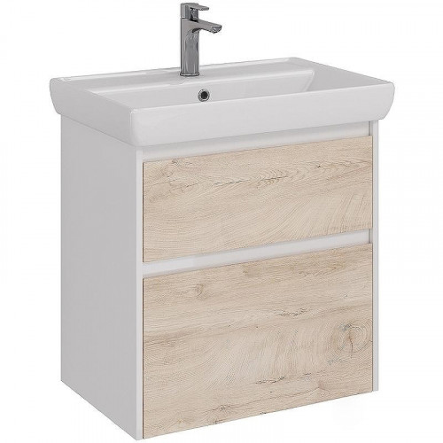 Тумба под раковину Lemark Combi 70 LM03C70T-dub подвесная Дуб кантри Белый глянец