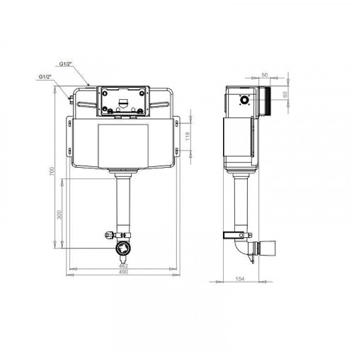 Смывной бачок Lavinia Boho RelFix 38020010 для унитаза без клавиши смыва
