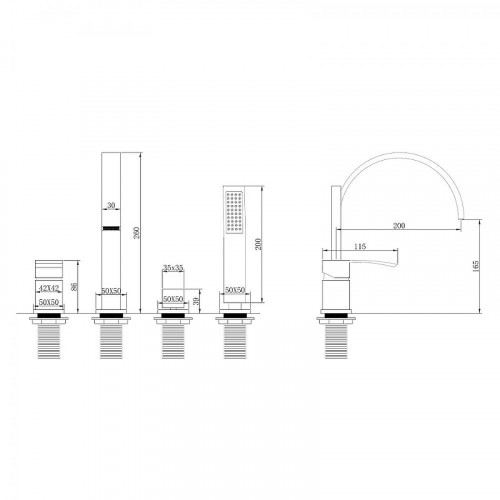 Смеситель для ванны Abber Wasserfall AF8613SP цвет Сатин