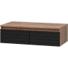 Тумба Brevita Dakota 80 DAK-009080-19-022Я подвесная Черный кварц Дуб Галифакс олово МДФ / ЛДСП