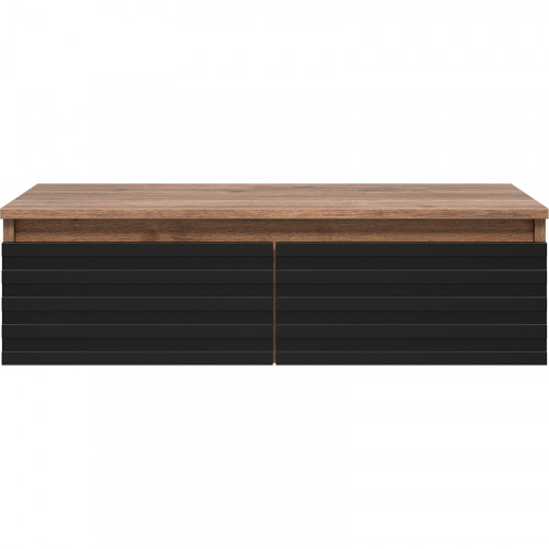 Тумба Brevita Dakota 80 DAK-009080-19-022Я подвесная Черный кварц Дуб Галифакс олово МДФ / ЛДСП