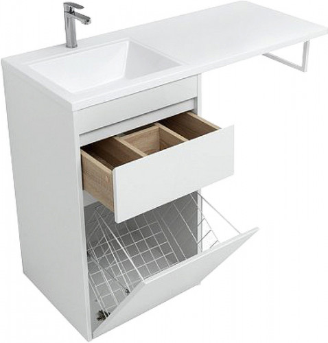 Тумба под раковину Aquanet Токио 110 239289 Белая МДФ / ЛДСП