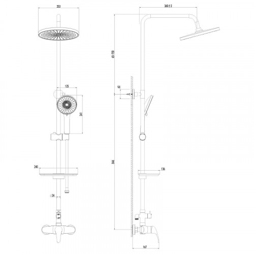 Душевая система AWP Agura S0760C цвет Хром