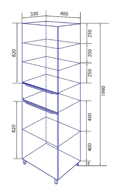 Шкаф пенал Azario Lotos 40 L CS00083926 цвет Белый
