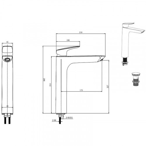 Смеситель для раковины Aquatek Вега AQ1005MB Черный матовый латунь