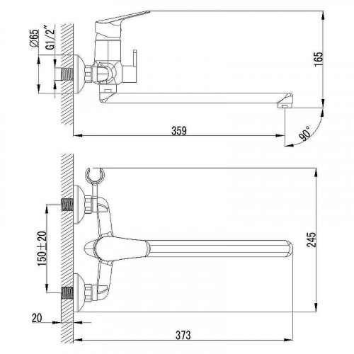 Смеситель для ванны Lemark Partner LM6551C универсальный Хром