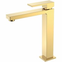 Смеситель для раковины Boheme Qubic 472-G Золото глянцевое латунь