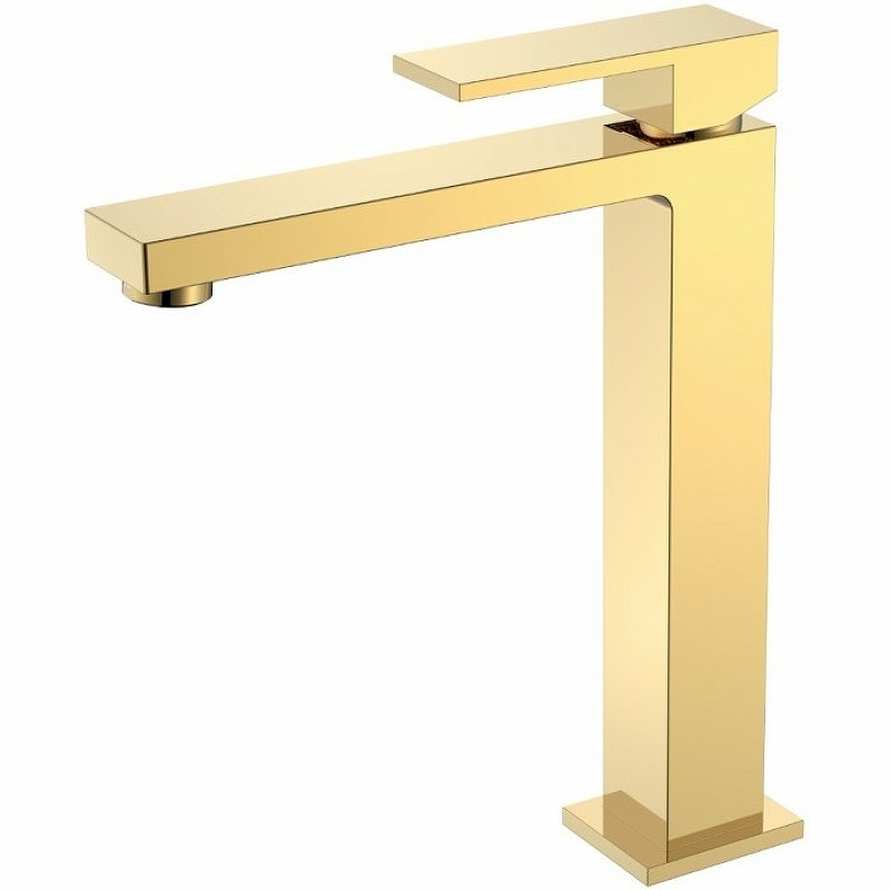 Смеситель для раковины Boheme Qubic 472-G Золото глянцевое латунь