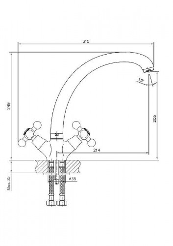 Смеситель для кухни Haiba HB4719 Хром
