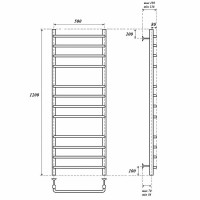 Водяной полотенцесушитель Point Нептун PN09152 П12 500x1200 Хром