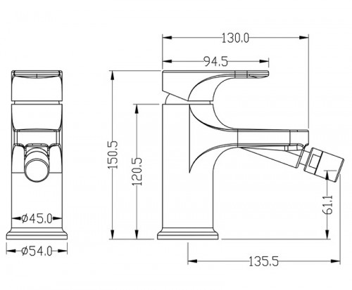 Смеситель для биде Boheme Spectre 456-NB Никель латунь
