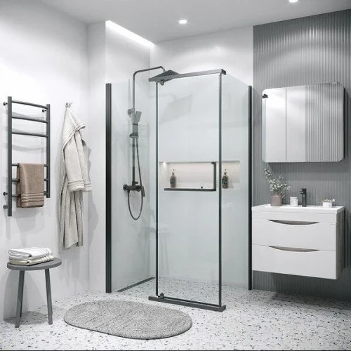 Душевой уголок Grossman Pragma 120x100 120.K33.03.1210.21.00 профиль Черный матовый стекло прозрачное