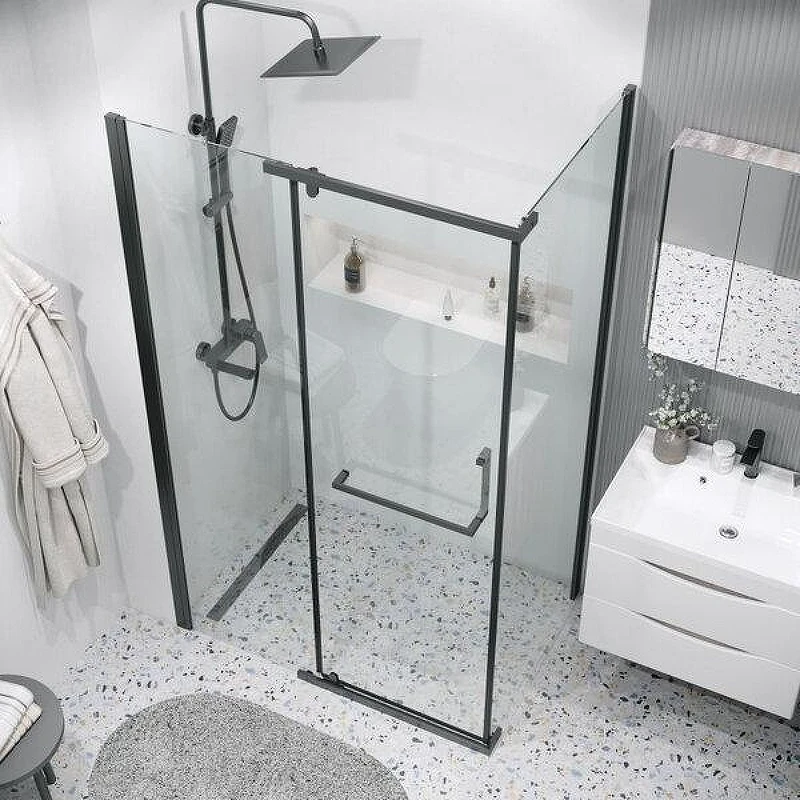 Душевой уголок Grossman Pragma 120x100 120.K33.03.1210.21.00 профиль Черный матовый стекло прозрачное