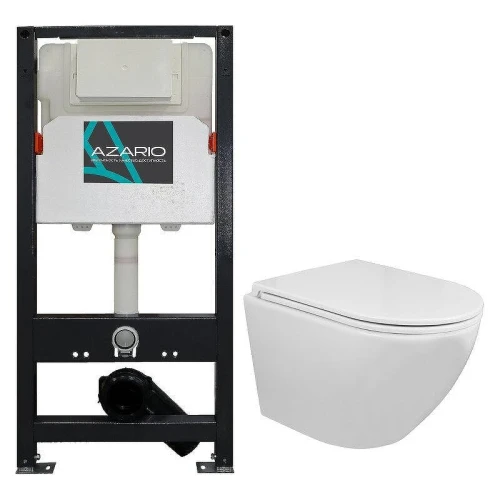 Унитаз с инсталляцией Azario Grado AZ-501A+AZ-0046N цвет Белый с сиденьем Микролифт