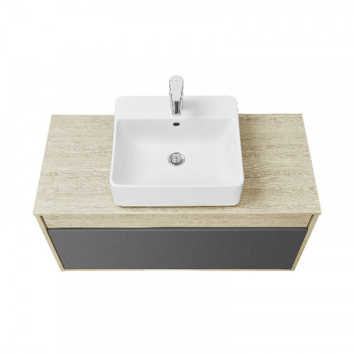 Тумба под раковину Aquaton Лофт Урбан 100 1A247701LQX60 подвесная Cерый графит Дуб орегон МДФ / ЛДСП