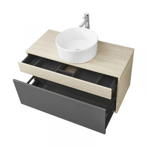 Тумба под раковину Aquaton Лофт Урбан 100 1A247701LQX60 подвесная Cерый графит Дуб орегон МДФ / ЛДСП