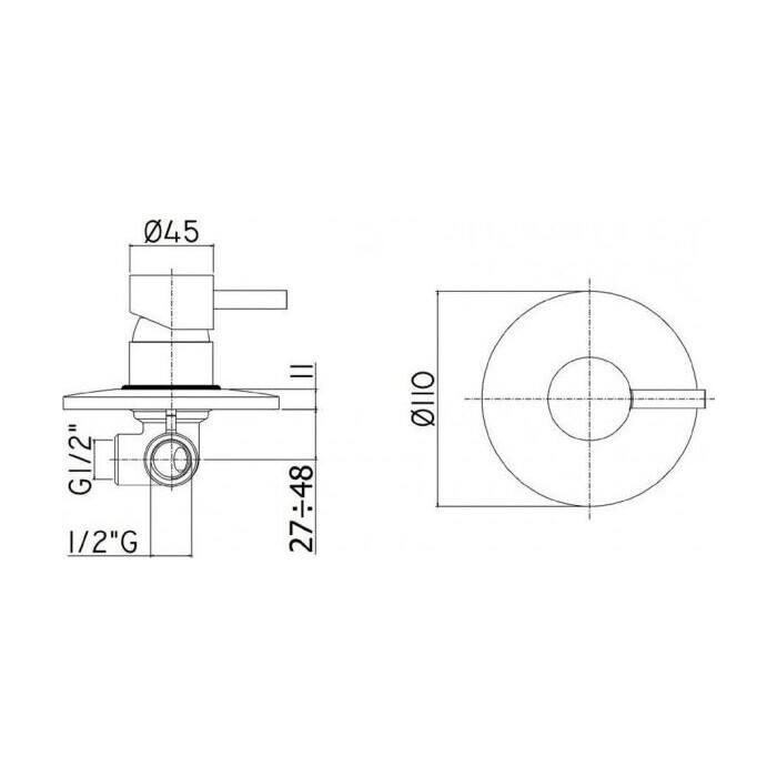 Смеситель для душа Paffoni Light LIG011BO Белый матовый встраиваемый