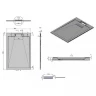 Душевой поддон из искусственного камня Esbano Luxe ESP-LX128G 120x80 ESPLX 128G Серый матовый
