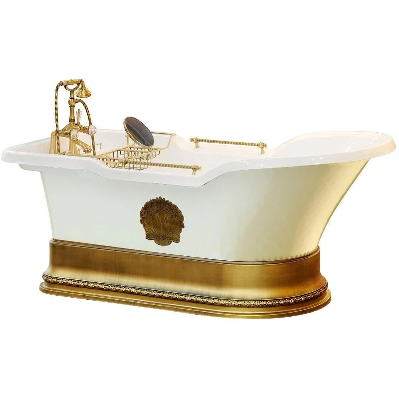 Ванна из искусственного камня Migliore Impero Podium 180x87 25809 подиум Бронза слив-перелив Бронза