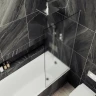 Шторка на ванну Maybah Glass MGV-90-5у 400x1400 в узком профиле Хром матовый стекло сатиновое