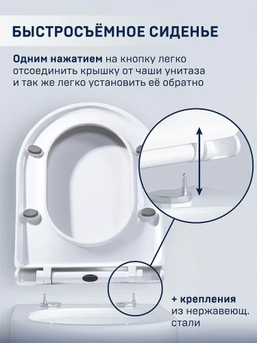 Унитаз Charus EWC700-121WТ Estella Rimless подвесной цвет Белый с сиденьем Микролифт