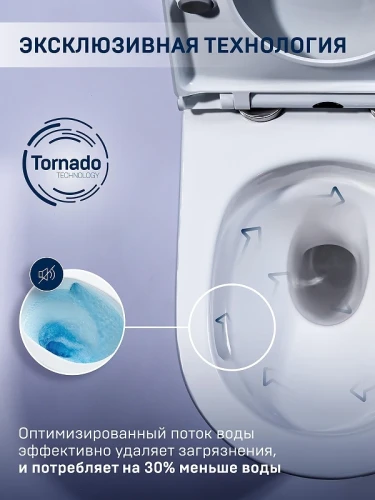 Унитаз Charus EWC700-121WТ Estella Rimless подвесной цвет Белый с сиденьем Микролифт