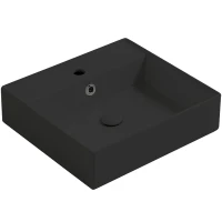 Раковина Simas Agile 51 AG51 nero matt*1 Черная матовая фарфор подвесная, полувстраиваемая