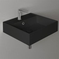 Раковина Simas Agile 51 AG51 nero matt*1 Черная матовая фарфор подвесная, полувстраиваемая