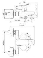Смеситель для ванны Ideal Standard Ceraplan BD256AA Хром латунь на стену