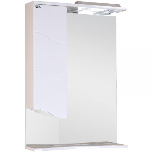 Зеркало со шкафом Onika Лайн 58.01 L 205819 с подсветкой Белое МДФ / ЛДСП, стекло