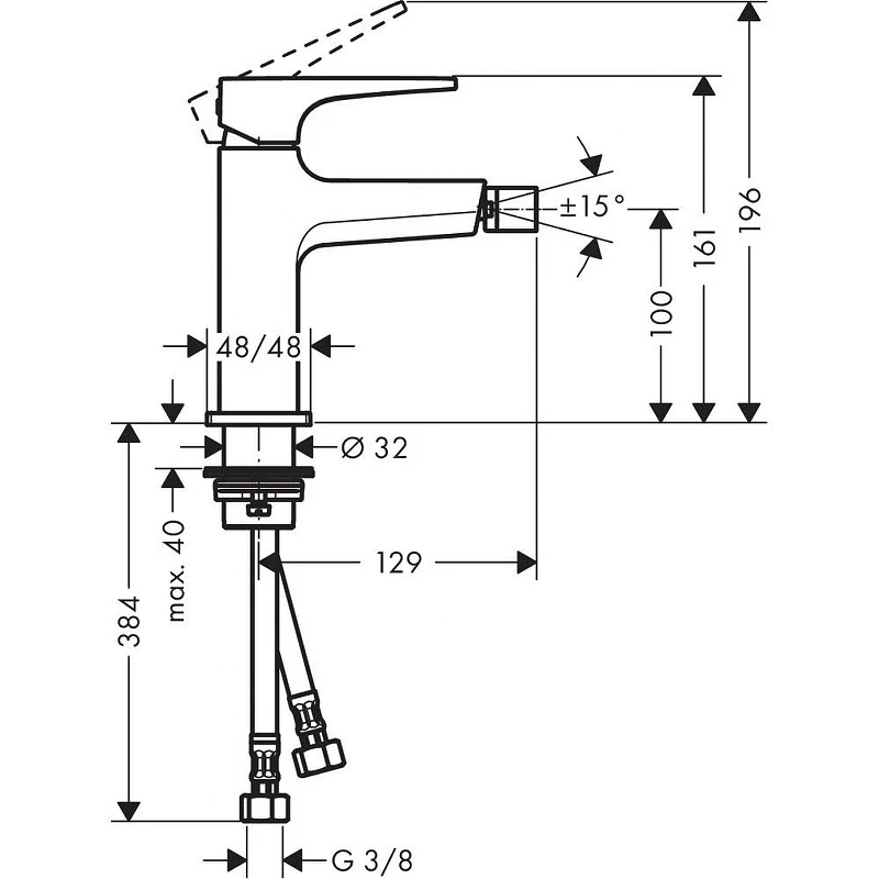 Смеситель для биде Hansgrohe Metropol 32520990 Полированное золото латунь