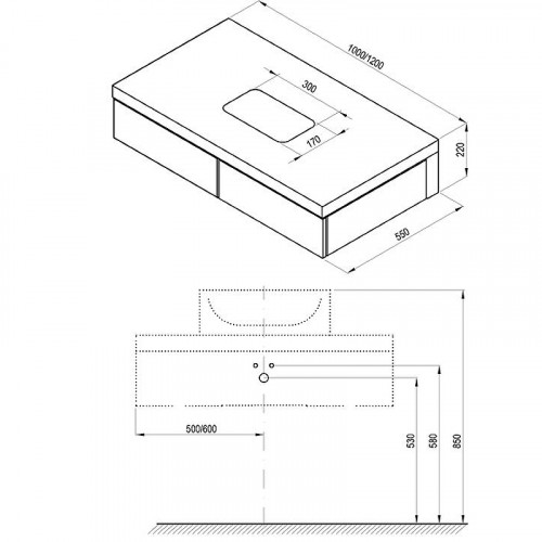 Тумба под раковину Ravak SD Formy 120 X000001034 подвесная Дуб МДФ / ЛДСП