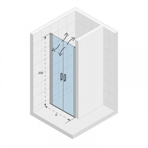 Душевая дверь Riho Novik Z111 90 G003004120 профиль Хром стекло прозрачное