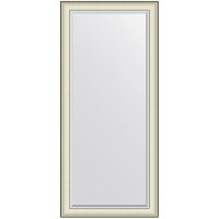 Зеркало Evoform Exclusive 164х74 BY 7457 с фацетом в багетной раме - Белая кожа с хромом 78 мм стекло
