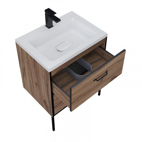 Тумба под раковину Grossman Неро 65 106504 цвет Альпийский дуб Черный