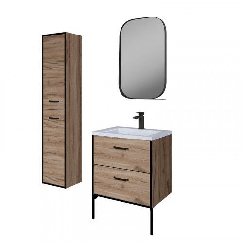 Тумба под раковину Grossman Неро 65 106504 цвет Альпийский дуб Черный