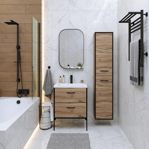 Тумба под раковину Grossman Неро 65 106504 цвет Альпийский дуб Черный