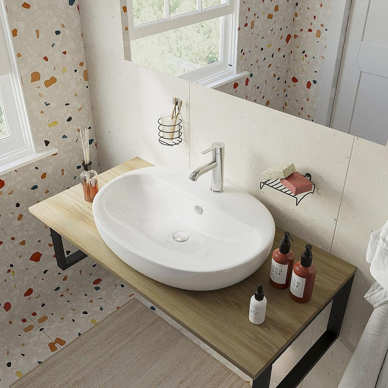 Комплект мебели для ванной DIWO Элиста 100 подвесной цвет Черный муар Светлое дерево